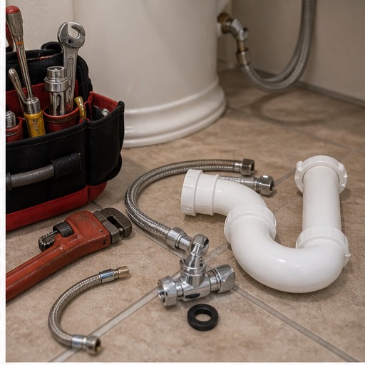 Sewer line repair context outside a home
